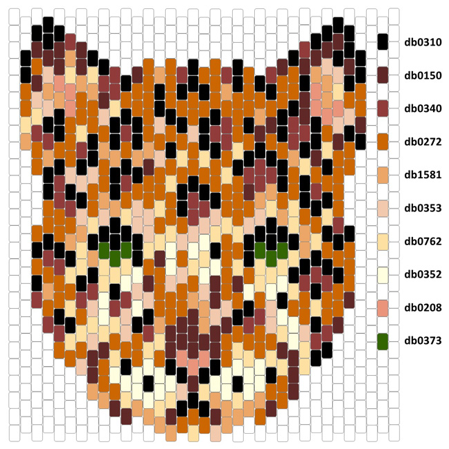 Schema Collana di perline Leopard con perline di Miyuki Delicas di Mon Petit Bazar Schema Collana di perline Leopard con perline di Miyuki Delicas di Mon Petit Bazar